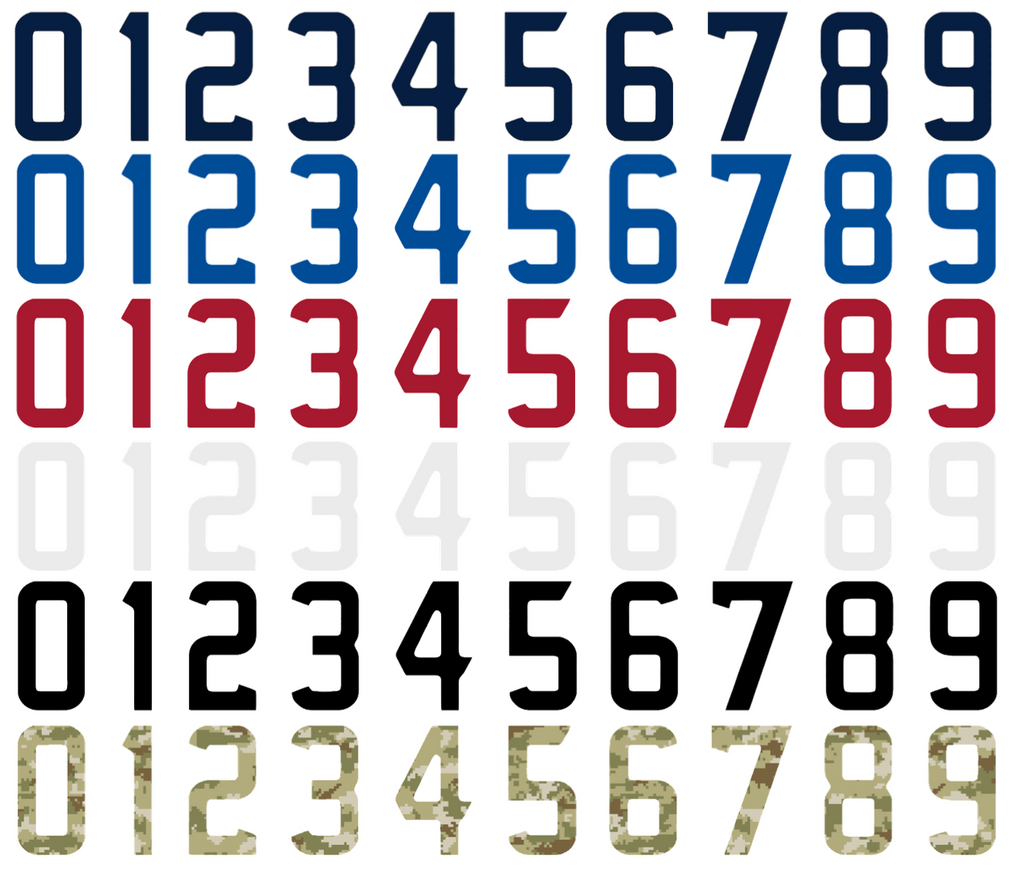 Winnipeg Jets Helmet Jersey Style Vinyl Number Decal Sheet Set of 50 #0-9 - Pick Color & Size