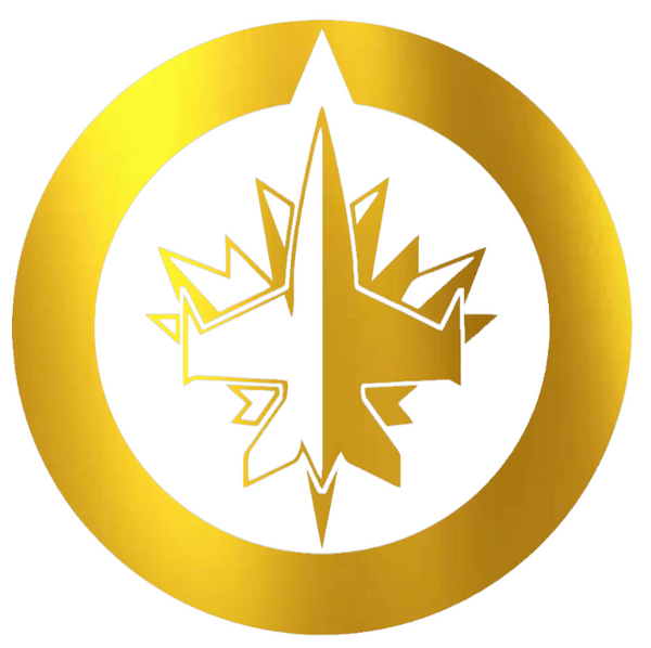 Winnipeg Jets GOLD CHROME MIRROR Team Logo Premium DieCut Vinyl Decal PICK SIZE