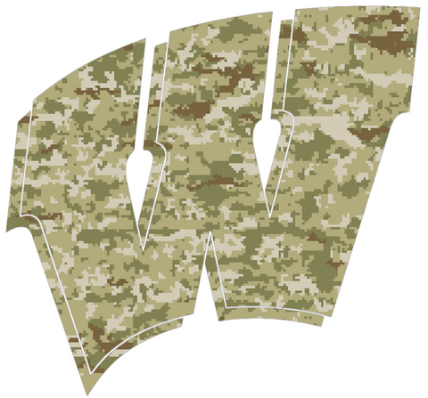 Wisconsin Badgers Team Logo Salute to Service Camouflage Camo Vinyl Decal PICK SIZE