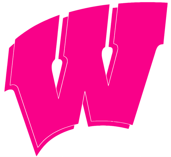 Wisconsin Badgers Hot Pink Team Logo Premium DieCut Vinyl Decal PICK SIZE
