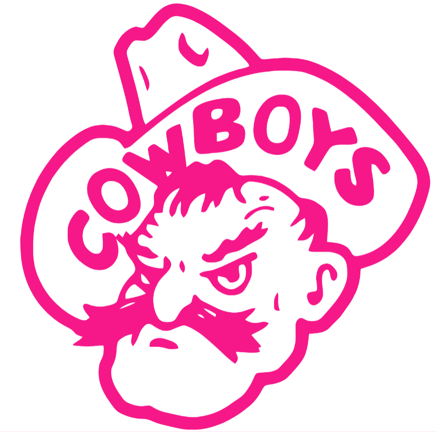 Wyoming Cowboys Hot Pink Mascot Logo Premium DieCut Vinyl Decal PICK SIZE
