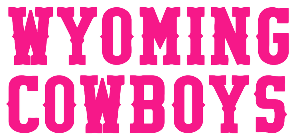 Wyoming Cowboys Hot Pink Team Name Logo Premium DieCut Vinyl Decal PICK SIZE
