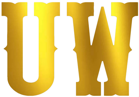 Wyoming Cowboys GOLD CHROME MIRROR UW Logo Premium DieCut Vinyl Decal PICK SIZE