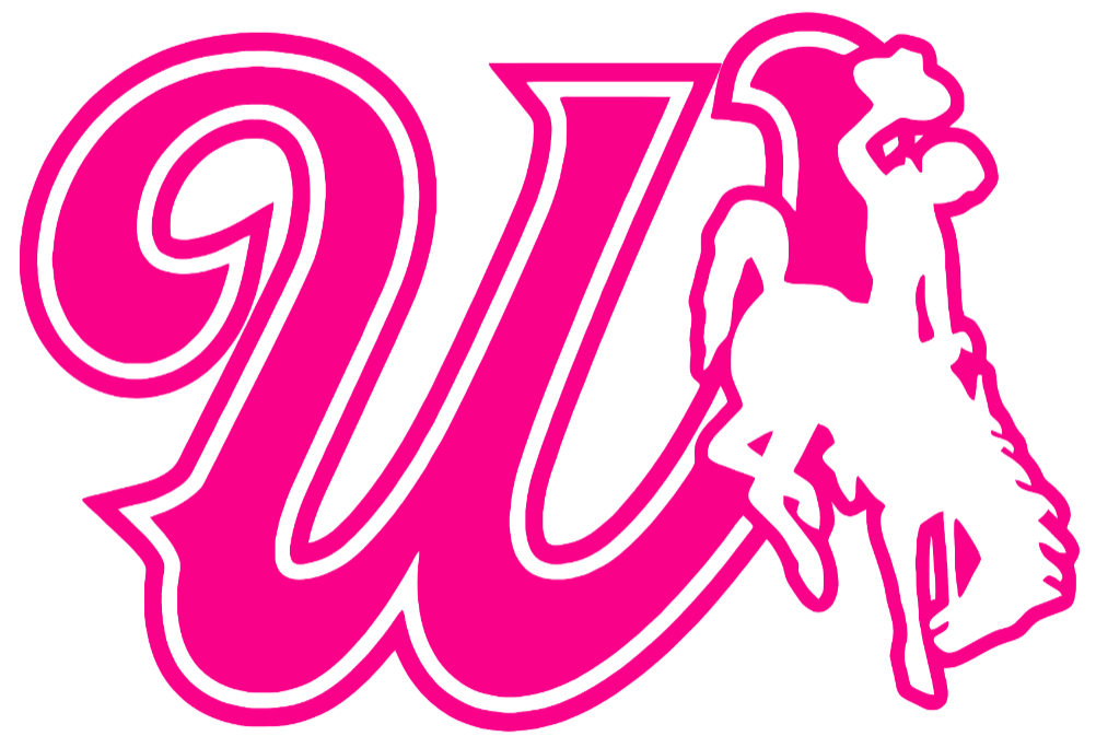 Wyoming Cowboys Hot Pink W Logo Premium DieCut Vinyl Decal PICK SIZE