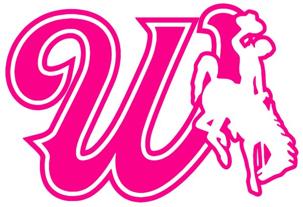 Wyoming Cowboys Hot Pink W Logo Premium DieCut Vinyl Decal PICK SIZE