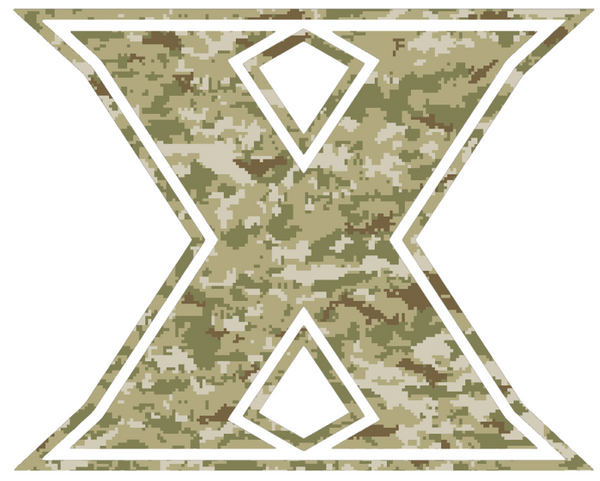 Xavier Musketeers Team Logo Salute to Service Camouflage Camo Vinyl Decal PICK SIZE