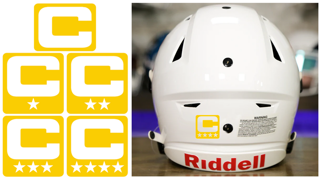 Captain Patch Jersey C Style YELLOW Football Helmet Decal - Perfect for Adult & Youth Full Size Football Helmets