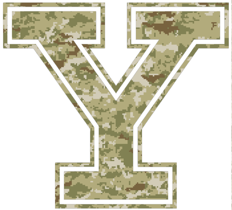 Yale Bulldogs Team Logo Salute to Service Camouflage Camo Vinyl Decal PICK SIZE