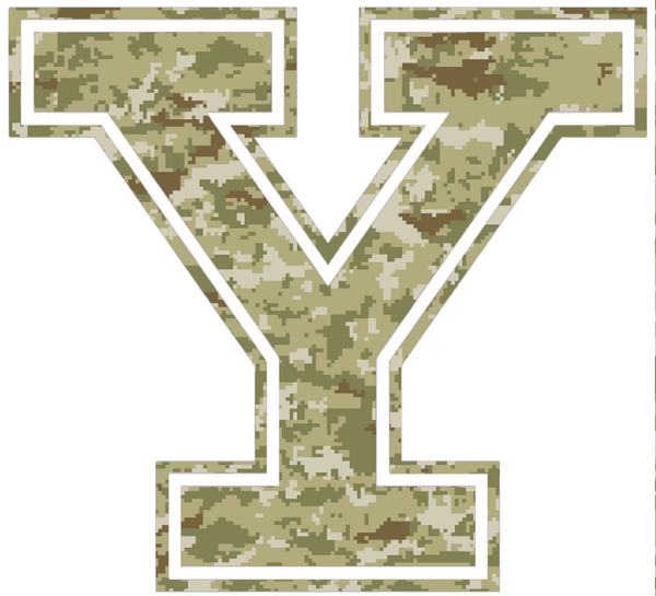 Yale Bulldogs Team Logo Salute to Service Camouflage Camo Vinyl Decal PICK SIZE