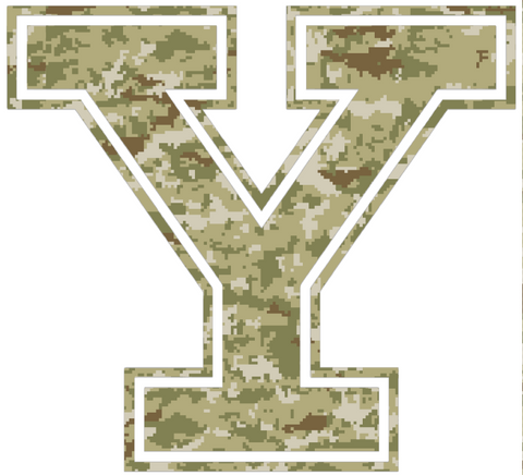 Yale Bulldogs Team Logo Salute to Service Camouflage Camo Vinyl Decal PICK SIZE