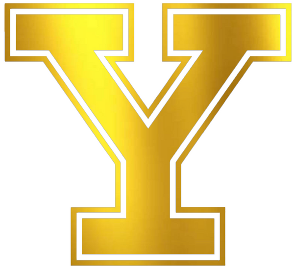 Yale Bulldogs GOLD CHROME MIRROR Team Logo Premium DieCut Vinyl Decal PICK SIZE