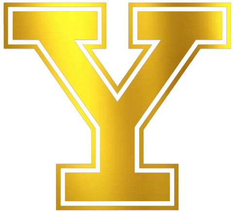 Yale Bulldogs GOLD CHROME MIRROR Team Logo Premium DieCut Vinyl Decal PICK SIZE