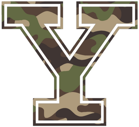 Yale Bulldogs Woodland Camo Camouflage Team Logo Premium DieCut Vinyl Decal PICK SIZE