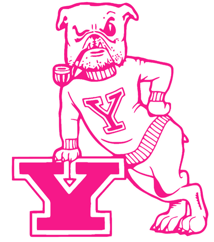 Yale Bulldogs Hot Pink Retro Throwback Logo Premium DieCut Vinyl Decal PICK SIZE