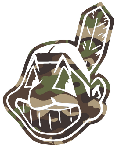 Cleveland Indians Woodland Camo Camouflage Team Logo Premium DieCut Vinyl Decal PICK SIZE