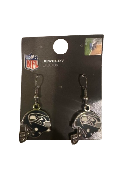 Seattle Seahawks Football Helmet NFL Womens Dangle Earrings