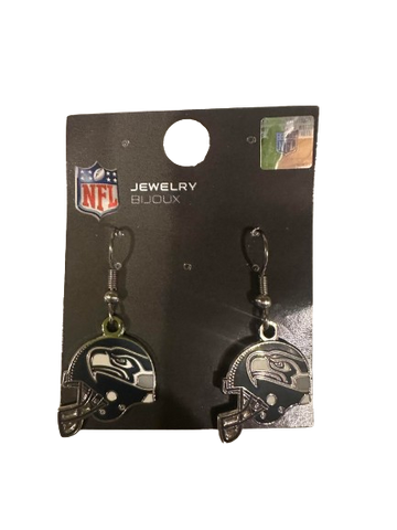 Seattle Seahawks Football Helmet NFL Womens Dangle Earrings