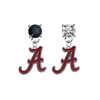 Alabama Crimson Tide BLACK & CLEAR Swarovski Crystal Stud Rhinestone Earrings