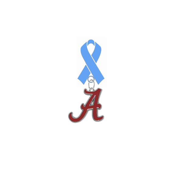 Alabama Crimson Tide Prostate Cancer Awareness / Fathers Day Light Blue Ribbon Lapel Pin
