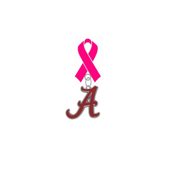 Alabama Crimson Tide Breast Cancer Awareness / Mothers Day Pink Ribbon Lapel Pin