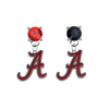 Alabama Crimson Tide RED & BLACK Swarovski Crystal Stud Rhinestone Earrings
