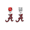 Alabama Crimson Tide RED & CLEAR Swarovski Crystal Stud Rhinestone Earrings