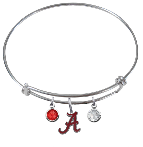 Alabama Crimson Tide NCAA Expandable Wire Bangle Charm Bracelet