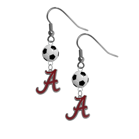 Alabama Crimson Tide NCAA Soccer Dangle Earrings