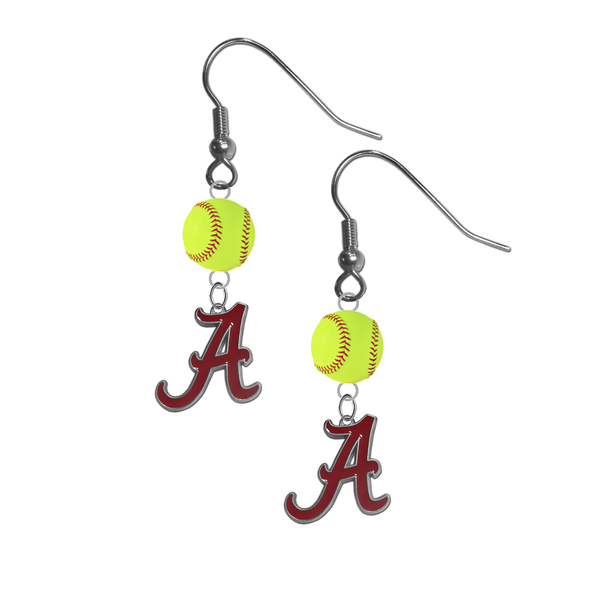 Alabama Crimson Tide NCAA Fastpitch Softball Dangle Earrings