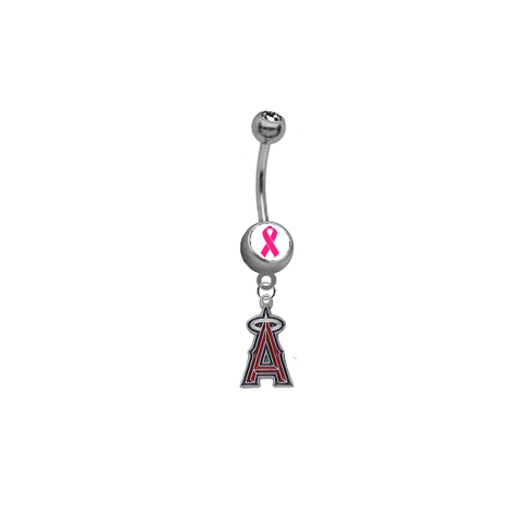 Anaheim Angels Breast Cancer Awareness Belly Button Navel Ring