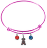 Anaheim Angels Pink MLB Expandable Wire Bangle Charm Bracelet