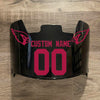 Arizona Cardinals Custom Name & Number Full Size Football Helmet Visor Shield Black Dark Tint w/ Clips - RED