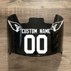 Arizona Cardinals Custom Name & Number Full Size Football Helmet Visor Shield Black Dark Tint w/ Clips - WHITE