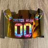 Arizona Cardinals Custom Name & Number Full Size Football Helmet Visor Shield Red Iridium Mirror w/ Clips - CRUCIAL CATCH
