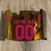 Arizona Cardinals Custom Name & Number Full Size Football Helmet Visor Shield Red Iridium Mirror w/ Clips - RED