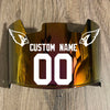 Arizona Cardinals Custom Name & Number Full Size Football Helmet Visor Shield Red Iridium Mirror w/ Clips - WHITE