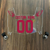 Arizona Cardinals Custom Name & Number Mini Football Helmet Visor Shield Clear w/ Clips - RED
