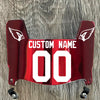 Arizona Cardinals Custom Name & Number Mini Football Helmet Visor Shield Red Chrome Mirror w/ Clips - WHITE