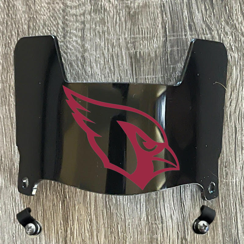 Arizona Cardinals Mini Football Helmet Visor Shield Black Dark Tint w/ Clips