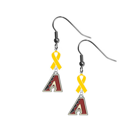 Arizona Diamondbacks MLB Childhood Cancer Awareness Yellow Ribbon Dangle Earrings