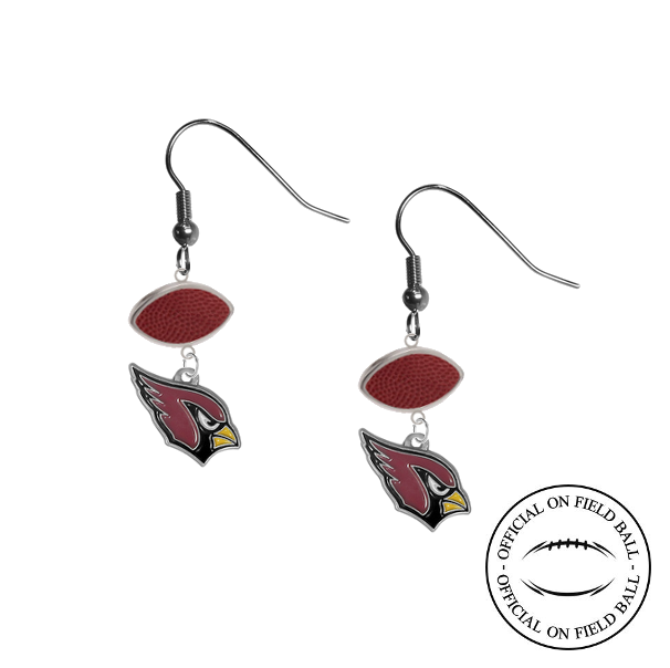 Arizona Cardinals NFL Authentic Official On Field Leather Football Dangle Earrings