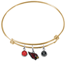 Arizona Cardinals Gold Wire Charm Bangle Bracelet