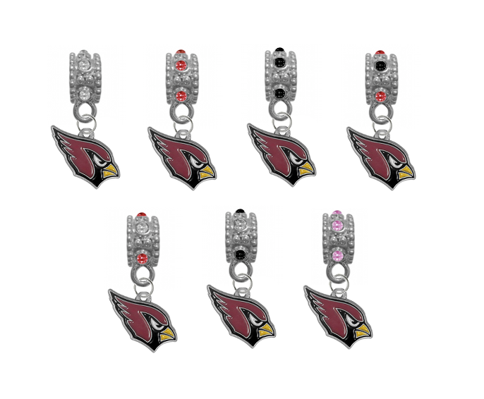Arizona Cardinals NFL Football Crystal Rhinestone European Bracelet Charm