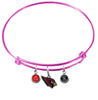Arizona Cardinals Pink Wire Charm Bangle Bracelet