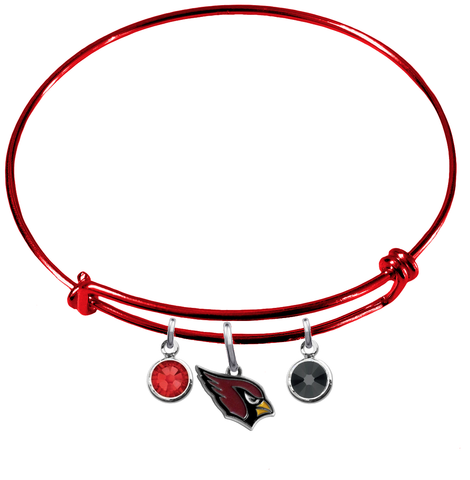 Arizona Cardinals Red Wire Charm Bangle Bracelet