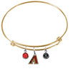 Arizona Diamondbacks Gold MLB Expandable Wire Bangle Charm Bracelet