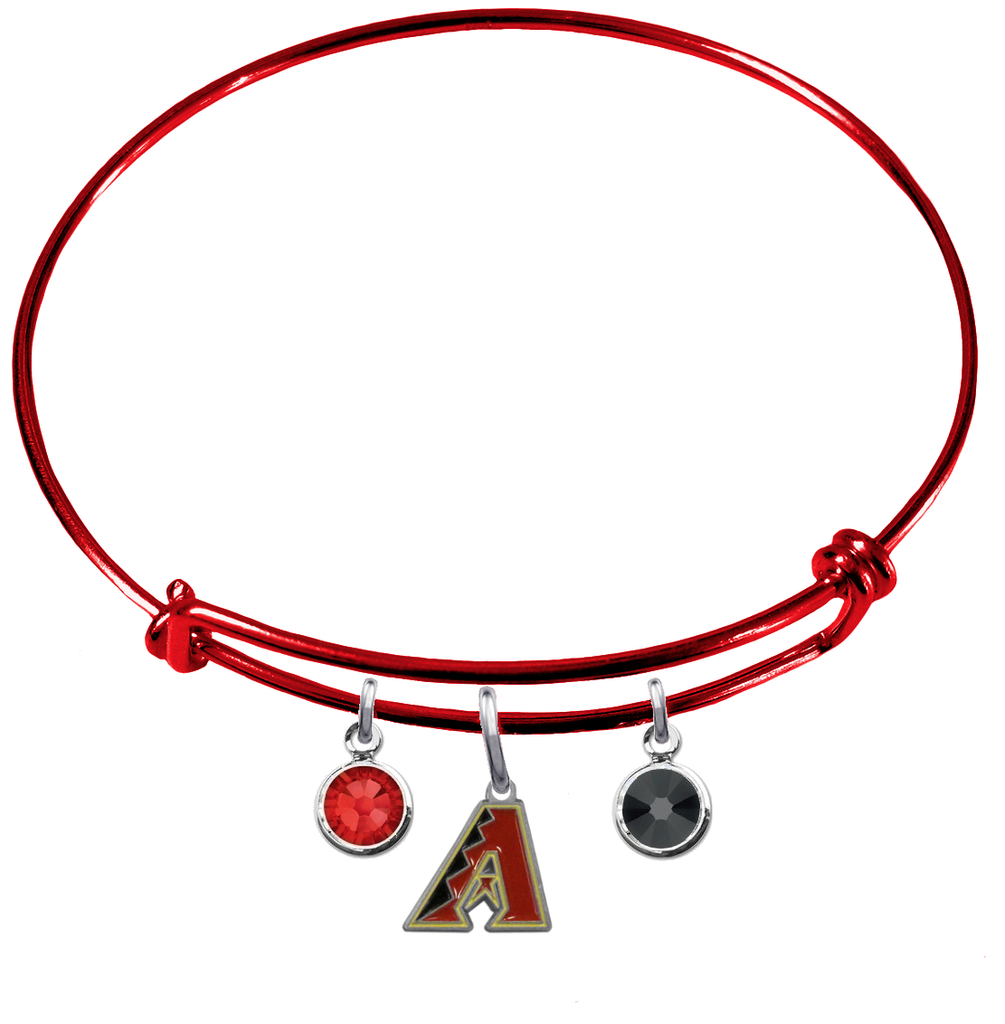 Arizona Diamondbacks Red MLB Expandable Wire Bangle Charm Bracelet