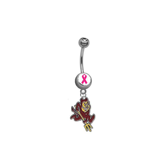 Arizona State Sun Devils Beast Cancer Awareness Belly Button Navel Ring