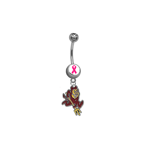 Arizona State Sun Devils Beast Cancer Awareness Belly Button Navel Ring