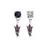 Arizona State Sun Devils 2 BLACK & CLEAR Swarovski Crystal Stud Rhinestone Earrings